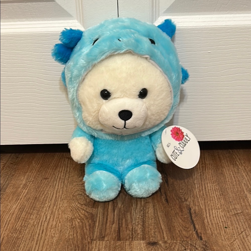 Blue and White Stuffed Animal Plush Toy
